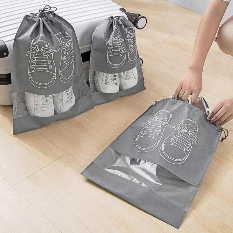 Giỏ đựng giày  , Túi đựng giày dép dây rút Có Hình chống bẩn đi du lịch dã ngoại