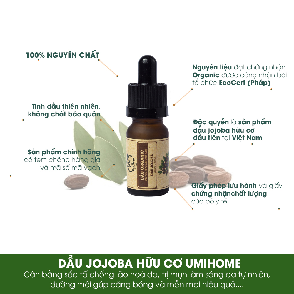 Dầu Jojoba Nguyên Chất (10ml) UMIHOME