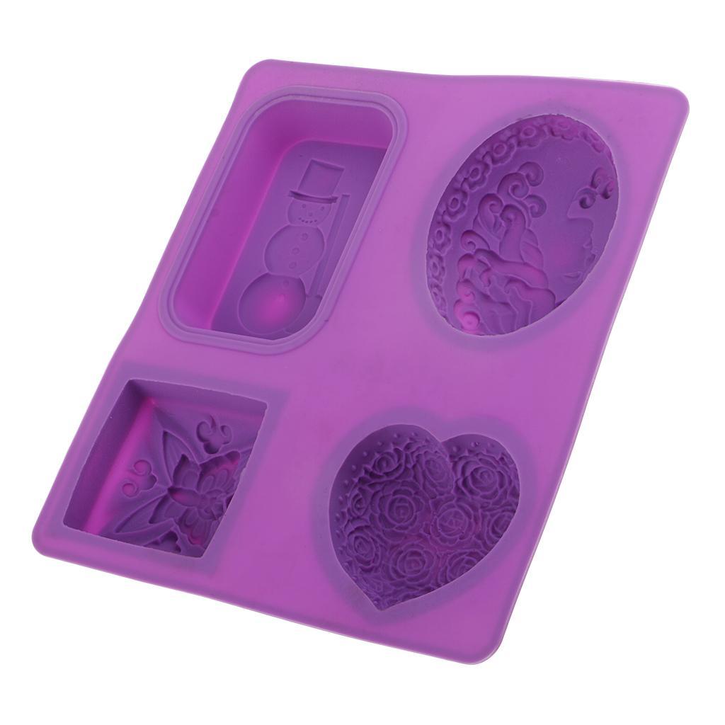 Square Rectangle Oval Heart Shapes Fondant Silicone Mold for Sugarcraft, Cake Decoration, Chocolate, Baking Mold, Sugarpaste, Soap Making, Icing Tray