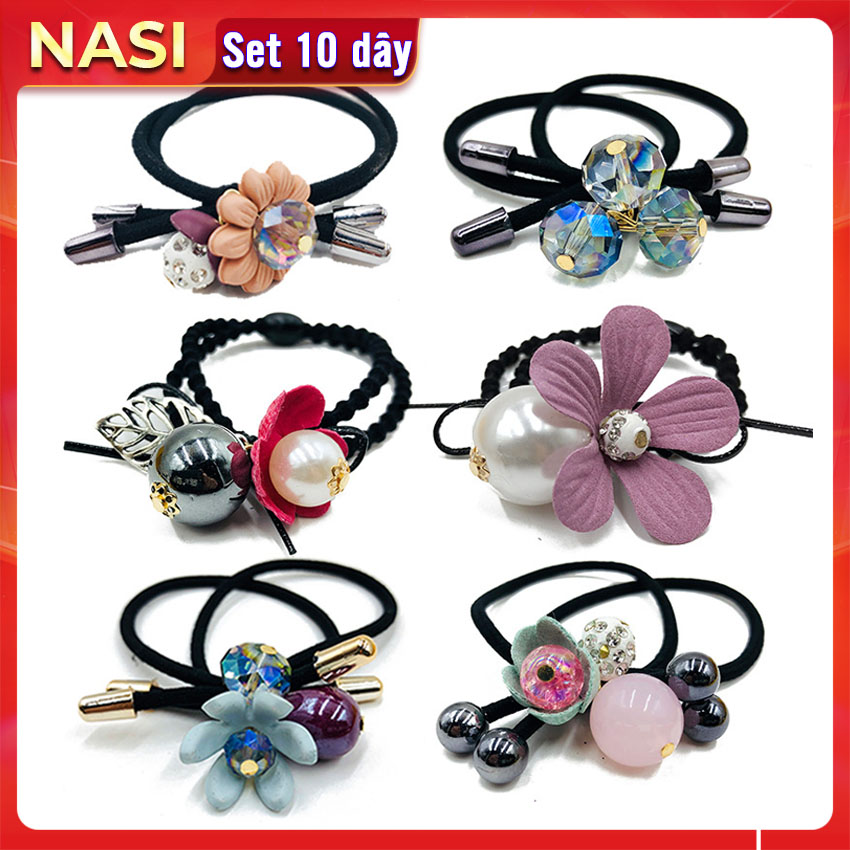 Dây buộc tóc nữ mẫu đẹp [Set 10 dây] NASI dễ thương phong cách hàn quốc thun cột tóc nữ co giãn tốt phụ kiện tóc giao ngẫu nhiên