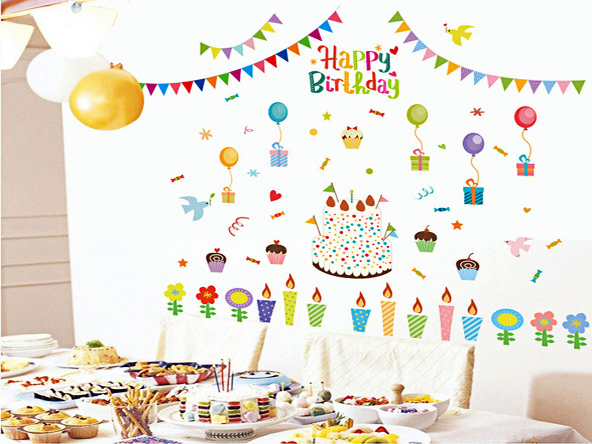 Decal dán tường chúc mừng sinh nhật happy birthday