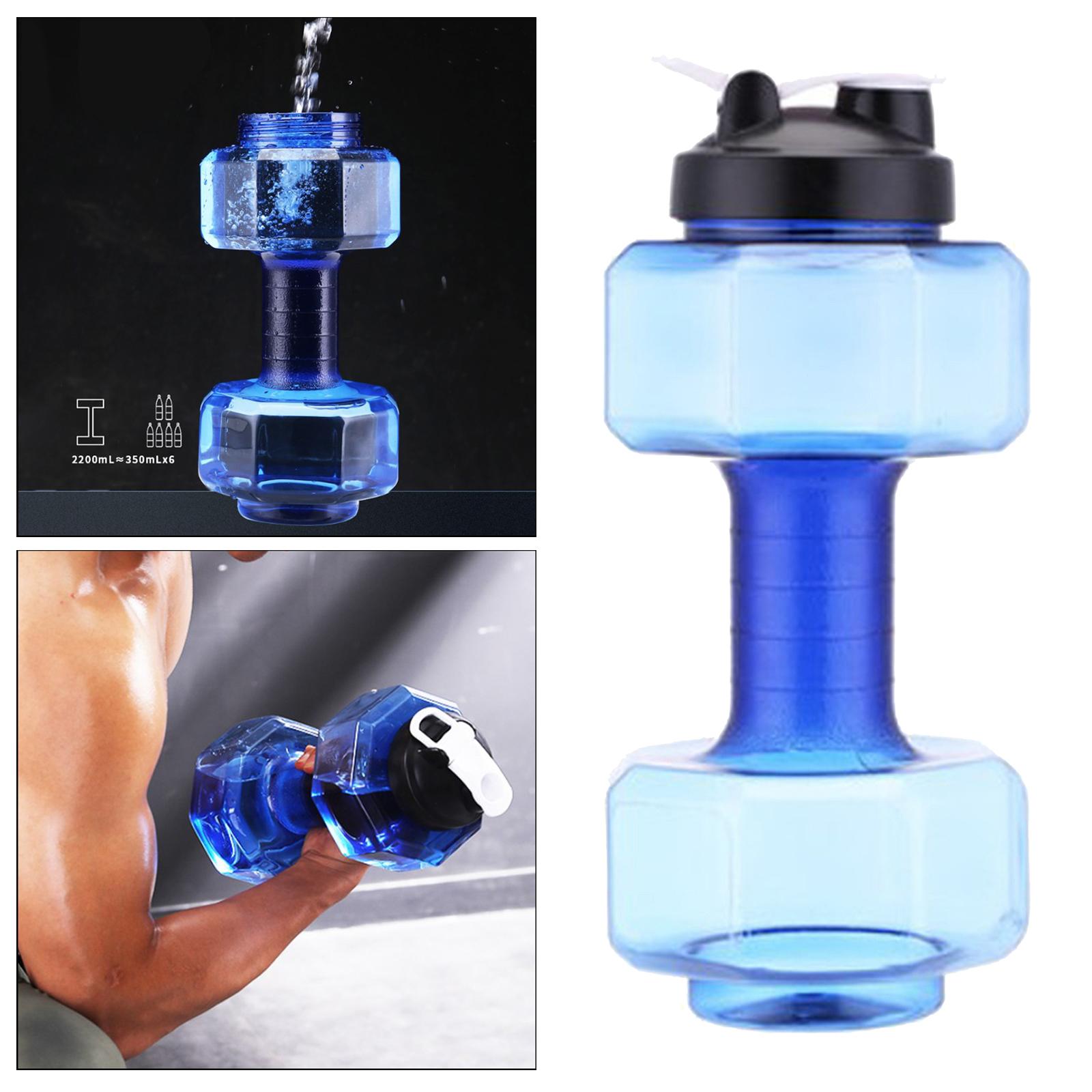 2xFitness Dumbbells Weight Strong Water Drinks Bottle 2600ml Blue