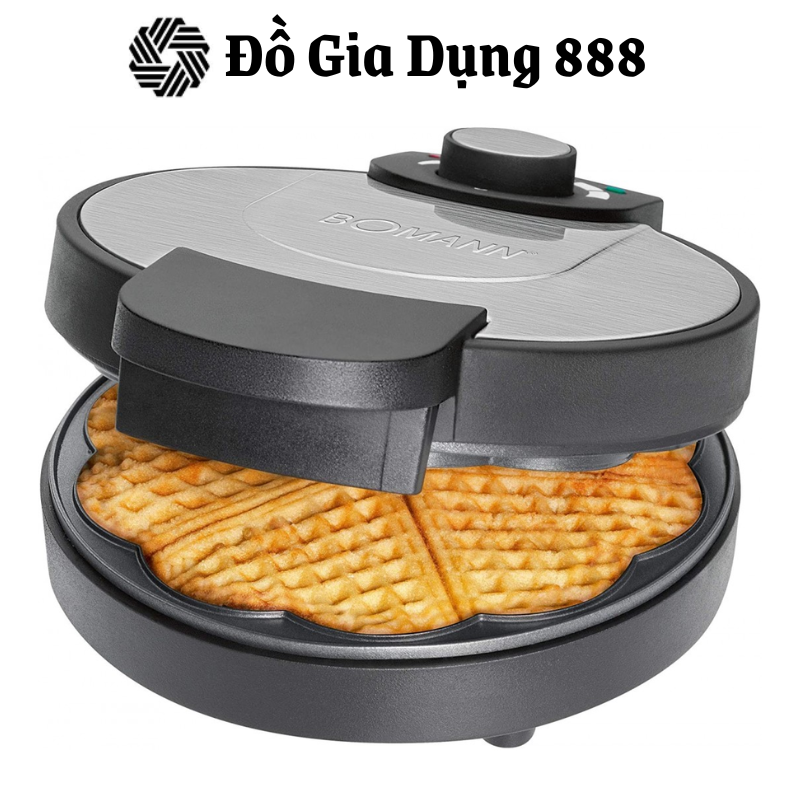 Máy Nướng Bánh WAFFLE BOMANN, Máy Làm Bánh Ngọt, Mặn, Công Suất 1200W, Nhập Đức, BH 12 Tháng