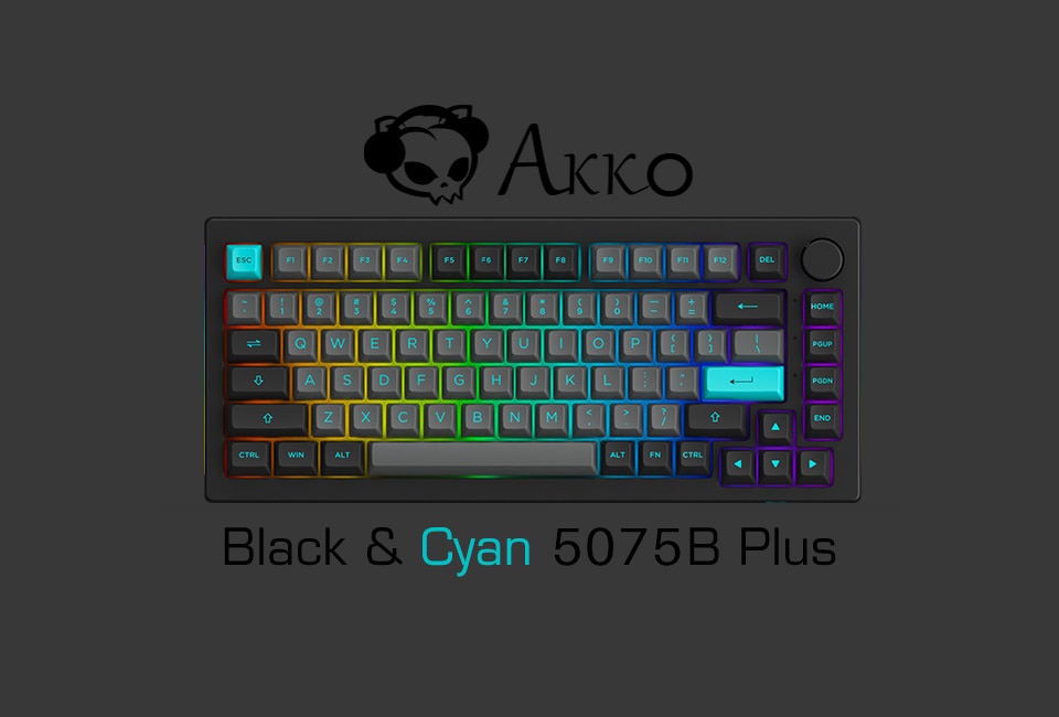 [Mới, hàng chính hãng] Bàn phím AKKO 5075B Plus Black &amp; Cyan