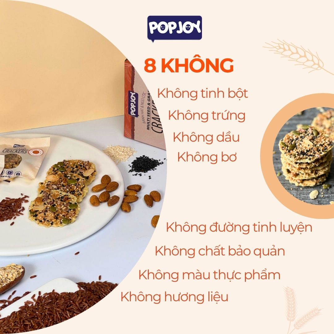 BÁNH HẠT VÀ NGŨ CỐC- Hạnh Nhân, Mè, Gạo Lứt- Vị Phô Mai Rong Biển 195g- Thuần Chay, Ăn Kiêng, Giảm Cân,Healthy,Eat Clean