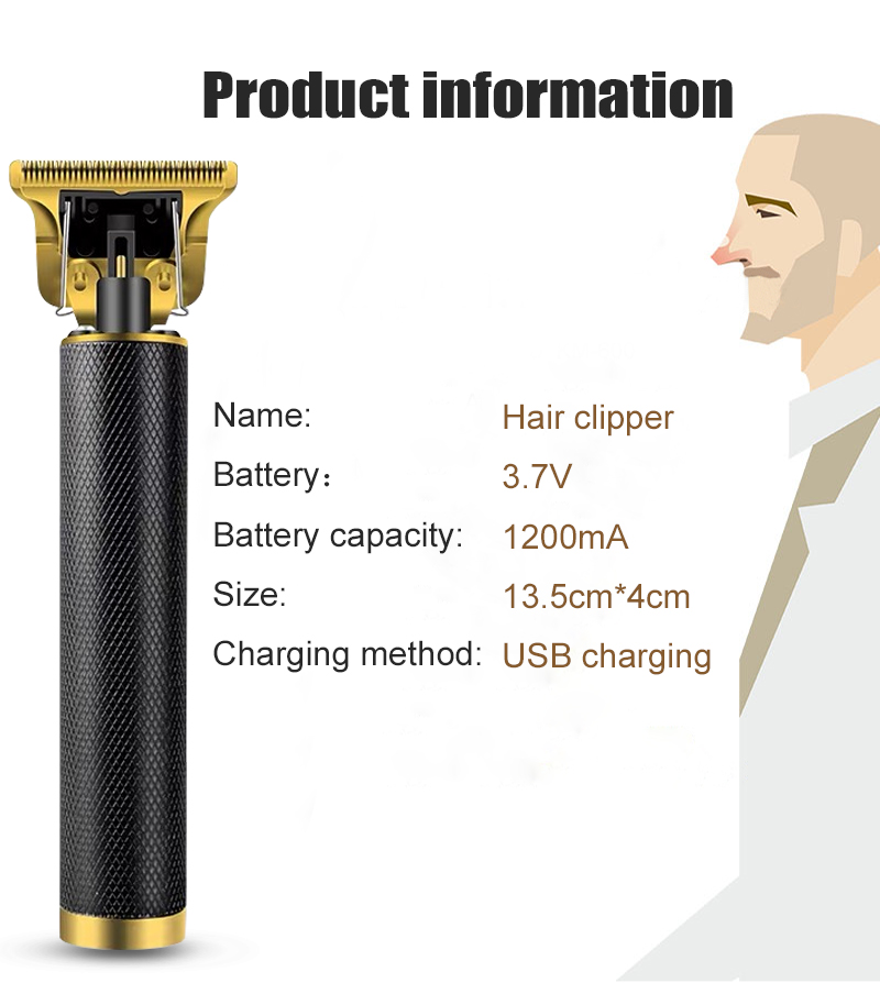 Buddha Barber Trimming Shaving Hair Beard Trimmer Rechargeable Hair Clipper Barbershop Cordless 0mm t-blade Shaver Outliner Men