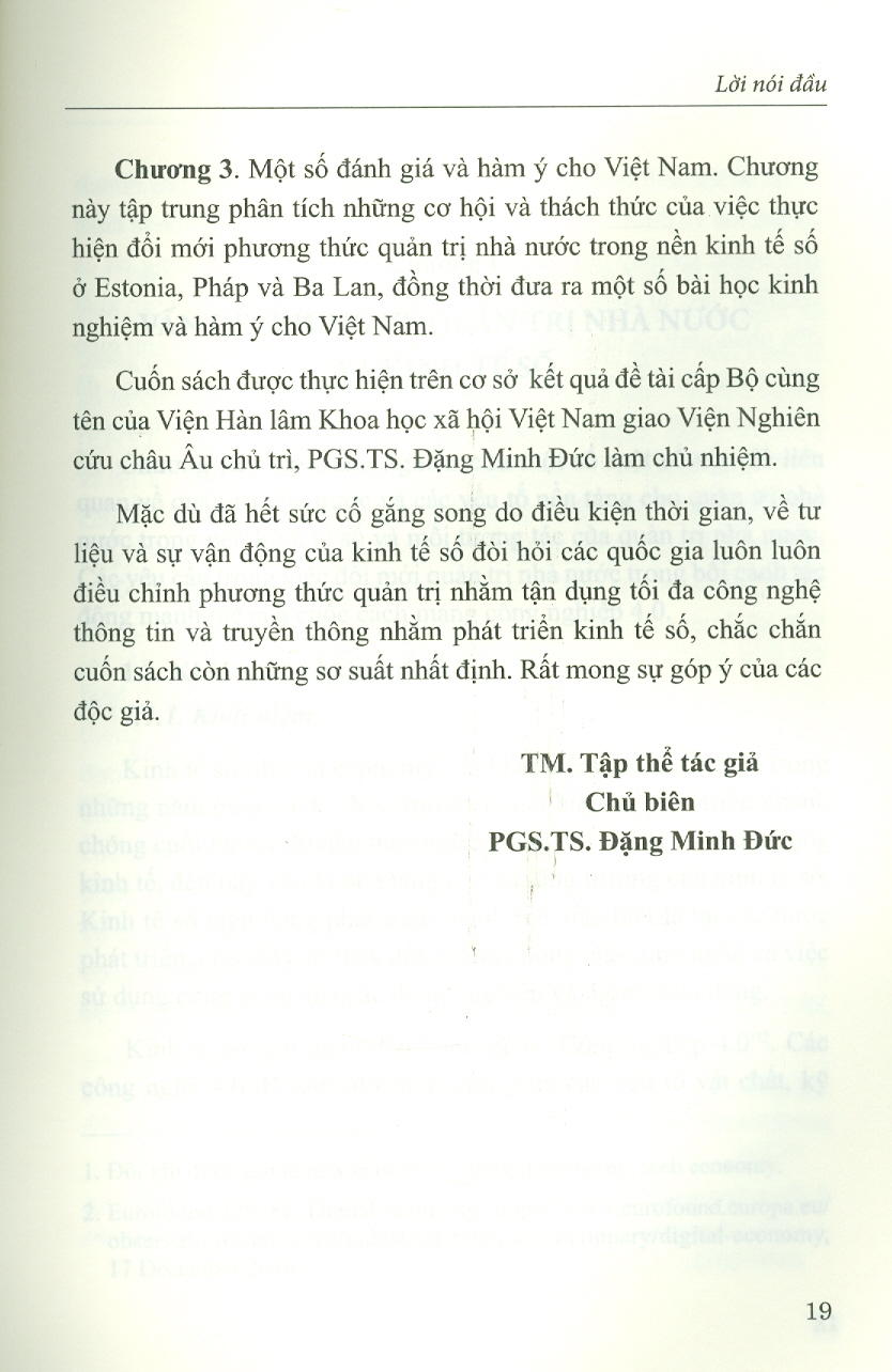 Quản Trị Nhà Nước Trong Nền Kinh Tế Số Ở Một Số Nước Châu Âu (Sách chuyên khảo) - Viện Nghiên Cứu Châu Âu - PGS.TS. Đặng Minh Phúc (Chủ biên)