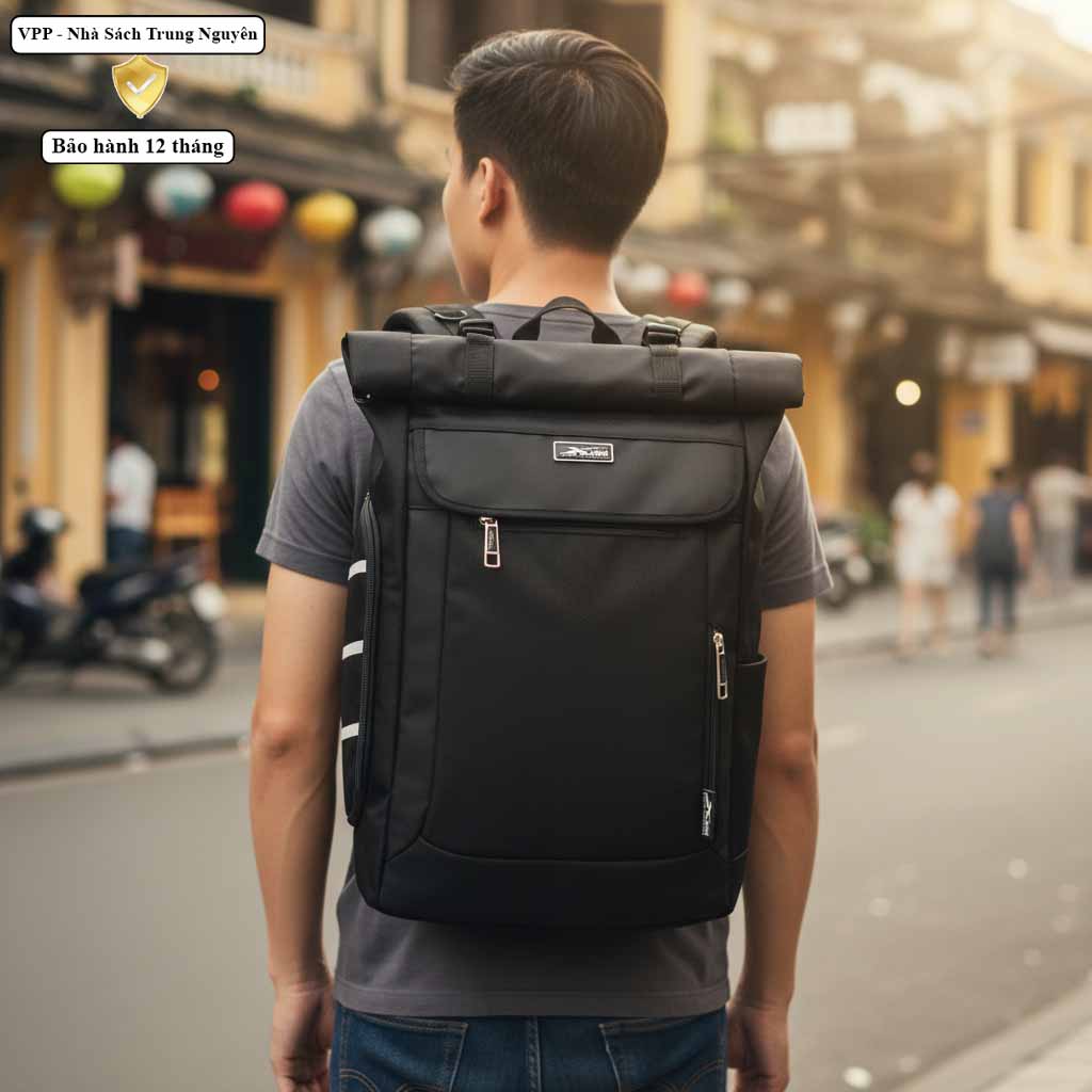 Balo du lịch cao cấp Xbags DarkBear chống nước chống sốc laptop nắp gập đa năng XB1202