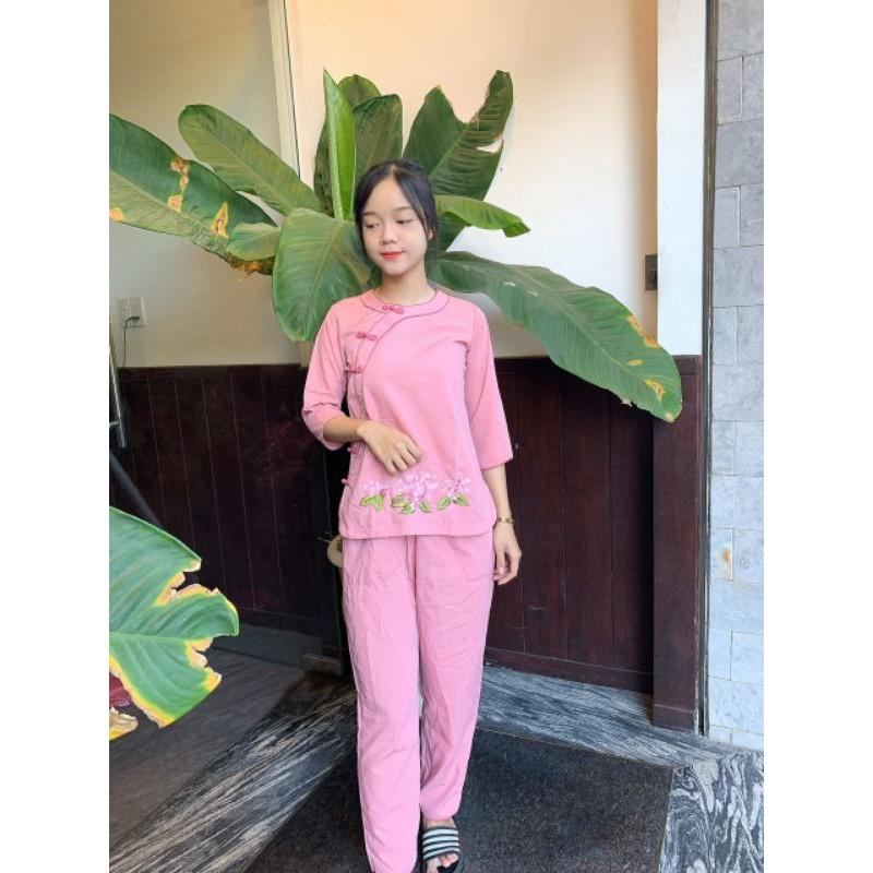 đồ lam Đi chùa. viền Đôi