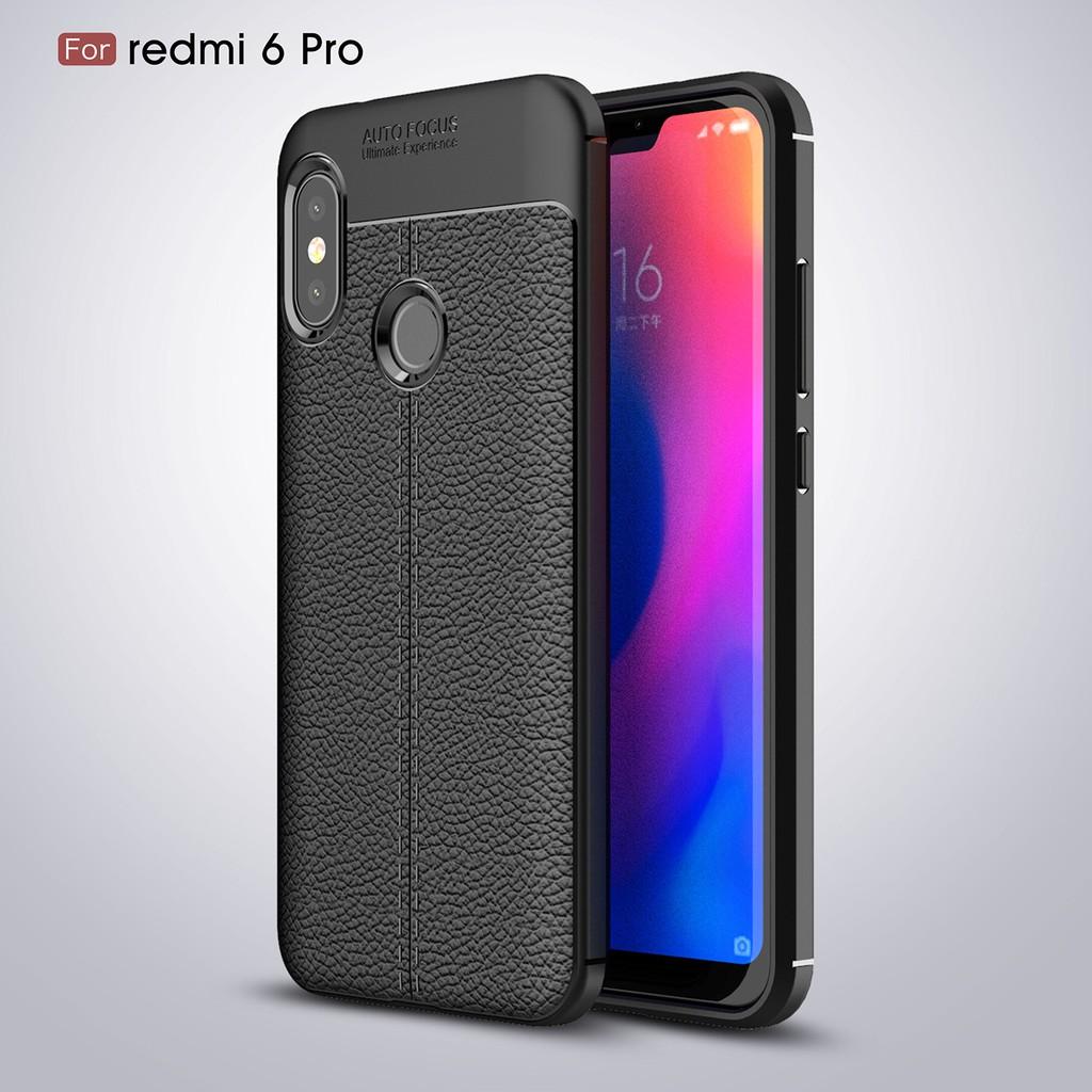 Ốp lưng Xiaomi Redmi 6 Pro silicon giả da Auto Focus