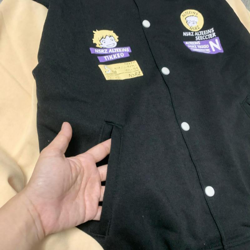 Áo khoác bomber nỉ bông nam nữ unisex gió jacket cúc bấm form rộng local brand ulzzang phong cách hàn quốc đep Bonyo