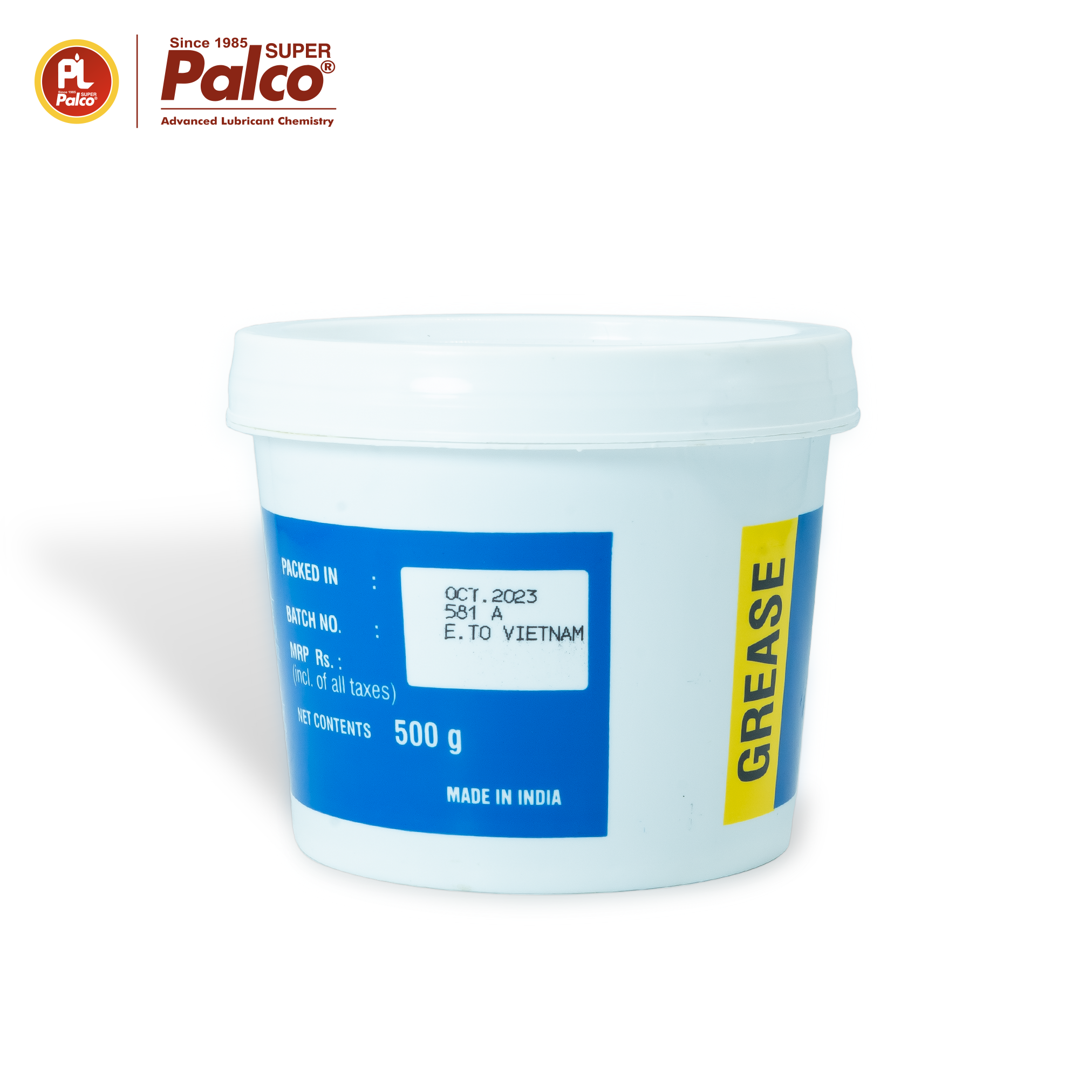 Mỡ bò chịu cực áp đa dụng PALCO EP-3 Gốc Lithium, NLGI-3, Màu vàng nâu - Hộp 500gr - Nhập khẩu Ấn Độ