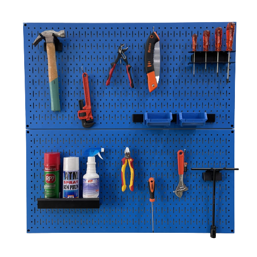 Tấm lưới đôi Pegboard xanh dương mờ kèm phụ kiện treo FABINA - 2 tấm