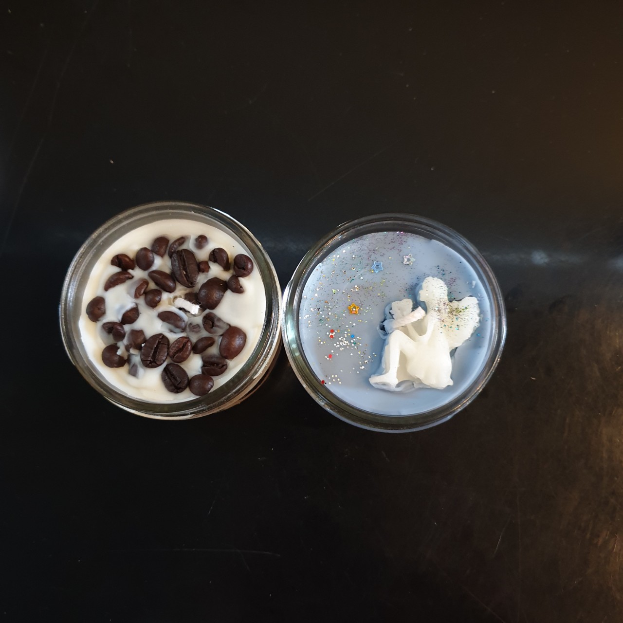 Combo 3 Nến thơm tinh dầu: Cà phê (coffee candle), gỗ Đàn hương và Quýt (Cam) 100g - Giúp thơm phòng, thư giãn giảm stress với thành phần hoàn toàn tự nhiên