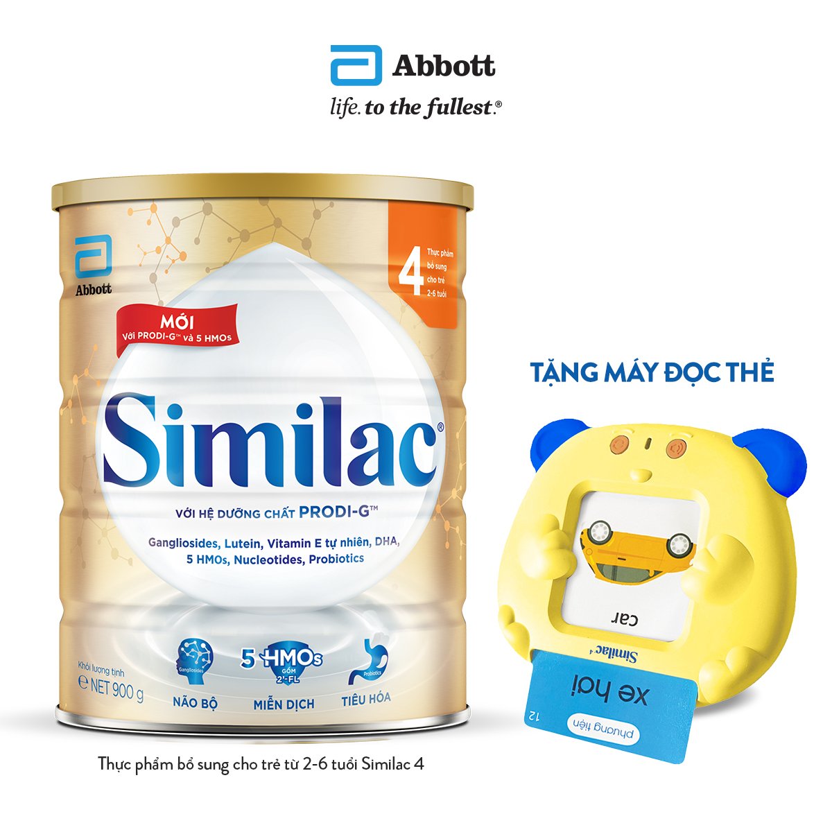 Lon Similac 4 900g (Dành cho trẻ 2-6 tuỗi) -  tặng Balo đồ chơi khoa học (quà tặng thay đổi theo từng đợt nhập hàng)