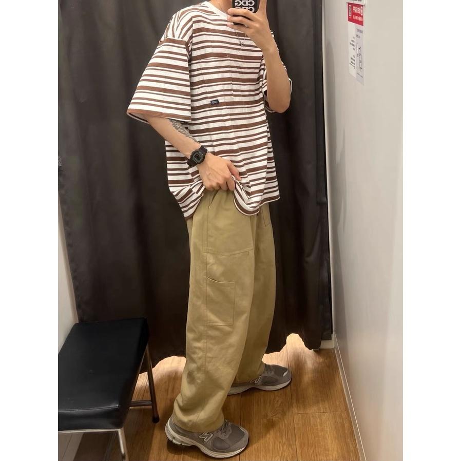 Quần Kaki Nam Baggy Ống Suông Basic Unisex - Kiểu quần ống rộng suông dài có túi (QKK3)