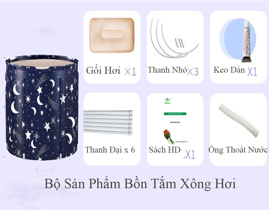 Bồn Tắm Hơi Kèm Xông Hơi Gấp Gọn Thông Minh Cho Gia Đình