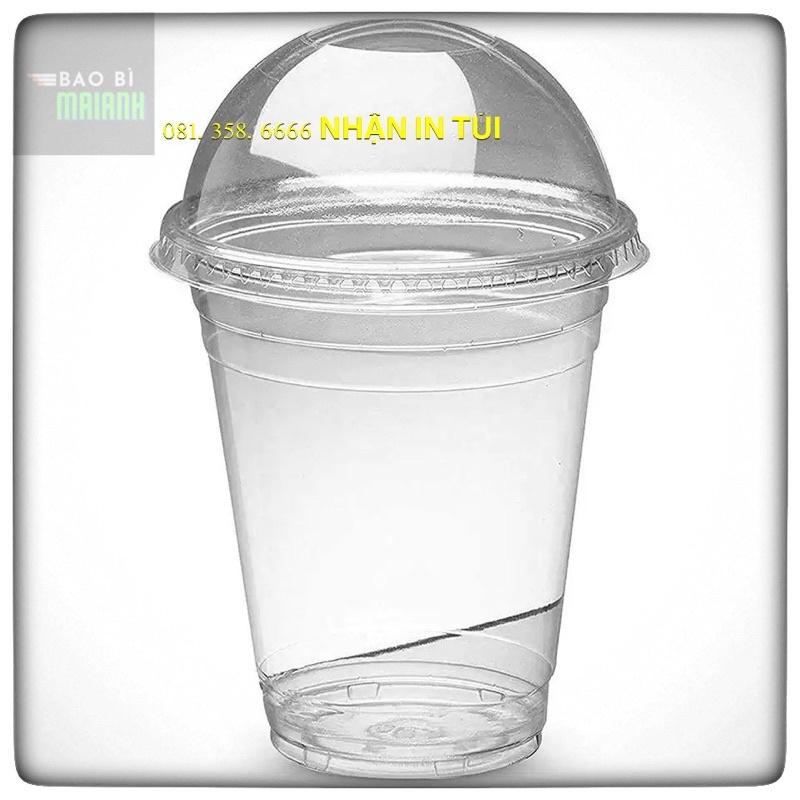 100 LY CỐC NHỰA CÓ LẮP CẦU ly cốc nhựa có nắp cầu loại 400ml & 500 ml , cốc nhựa dùng 1 lần, đựng cafe, trà sữa