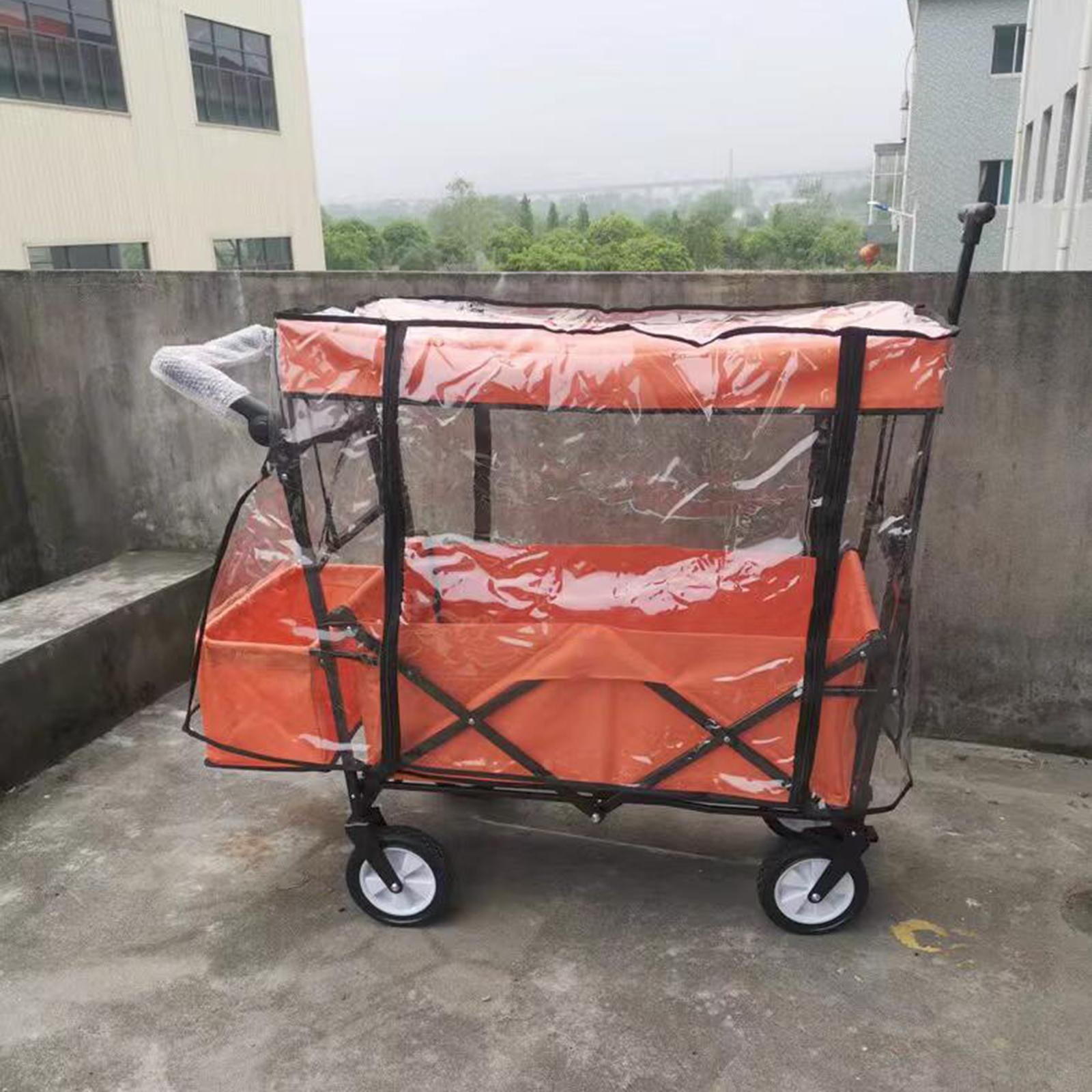 Collapsible Wagon Cart Waterproof Cover Canopy Rainproof Sturdy PVC Material Portable Windproof for Outdoor Camping Picnic