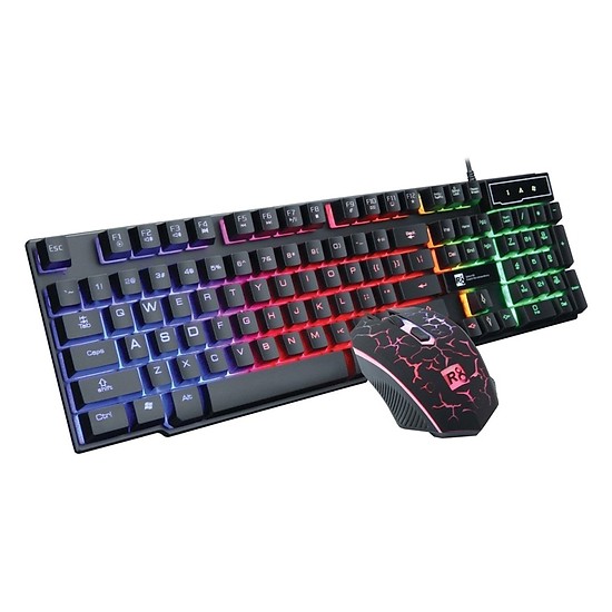 Bộ Bàn Phím Giả Cơ Và Chuột Chuyên Game R8 1910 Led 7 Màu - Hàng nhập khẩu