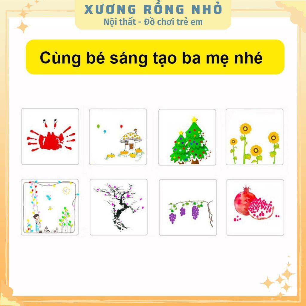 Màu chơi dấu vân tay loại to 12 màu kèm sách hướng dẫn COMBO Washable Paint Pad + Finger Painting Book