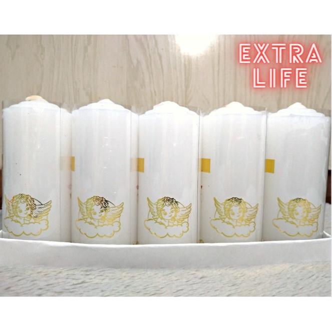 Đèn cầy - Nến trụ trắng hình Thánh giá cao 10 cm - đường kính 4 cm- Cam kết không mùi không khói - 1 pcs