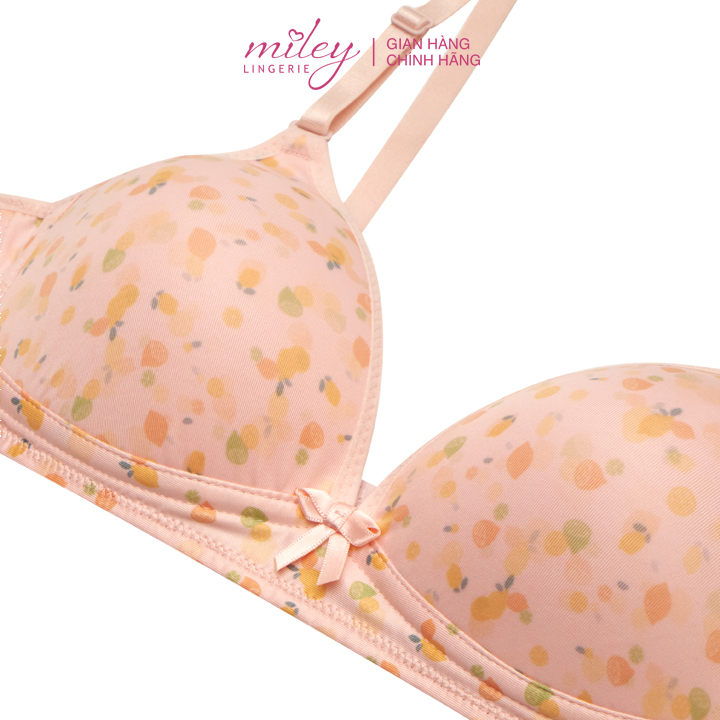Ao Ngực Nữ Không Gọng Thun Lạnh Mút Mỏng Hoa Văn Active Miley Lingerie - Màu hồng đậm BRM12015
