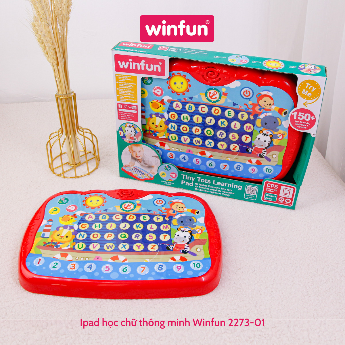 Đồ chơi Ipad phát triển ngôn ngữ, học chữ thông minh cho bé Winfun - 2273