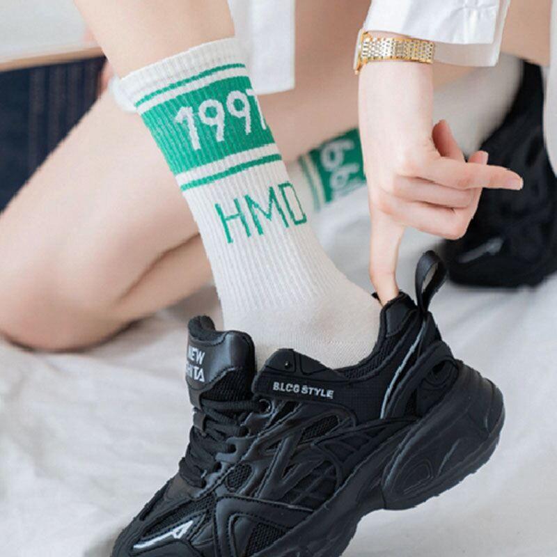 Vớ Thể Thao Họa Tiết Kẻ Sọc Phong Cách hip hop Thời Trang Mùa Thu Đông Lzd2143 1997