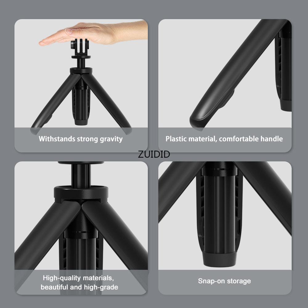 Zuidid Chân máy có thể gập chân ba chân máy di động mini monopod cho GoPro 11/10/9/8/7/6/5/4/3 Phiên Black Phiên hành động OSMO Phụ kiện phụ kiện
