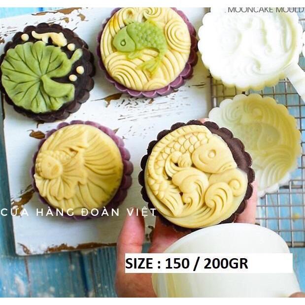 Khuôn Trung Thu 3D Siêu Sắc Nét - Hình Cá Chép 150g , 200g