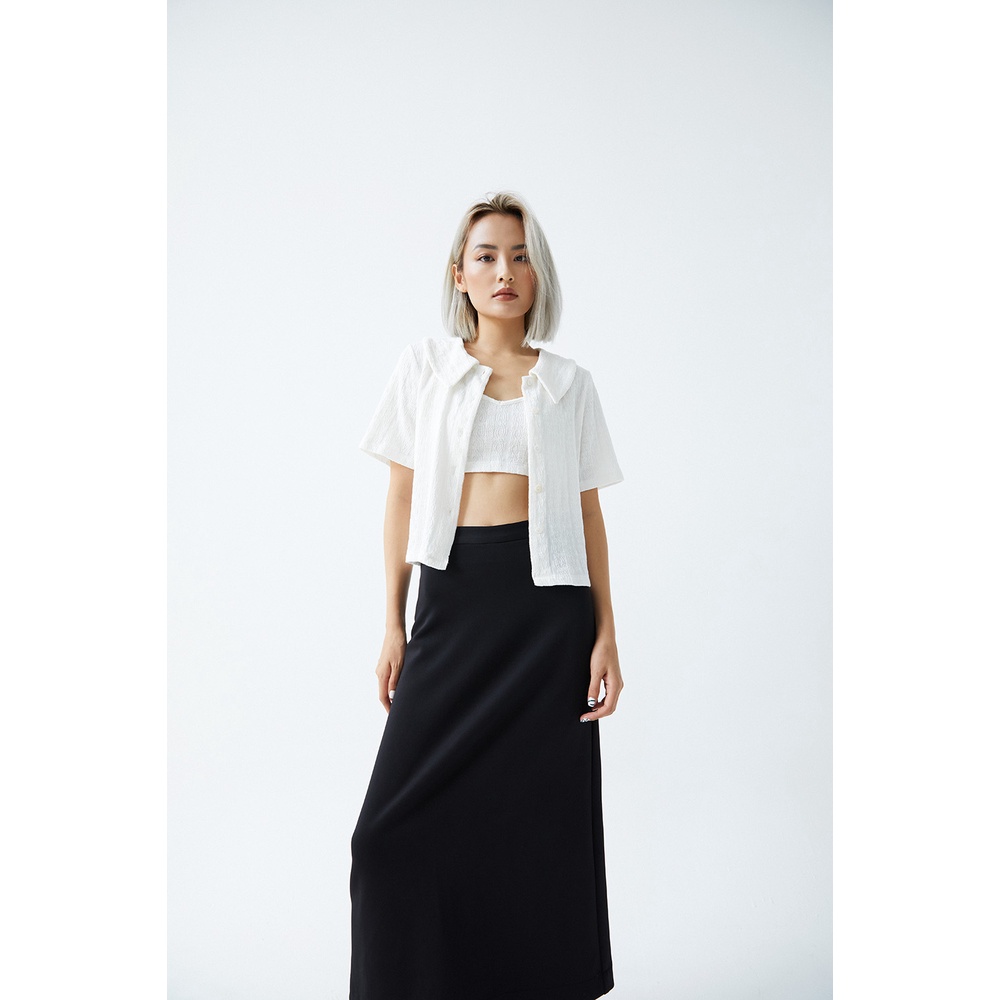 DOTTIE - Chân váy dài vải thun nữ - Đen - S0099