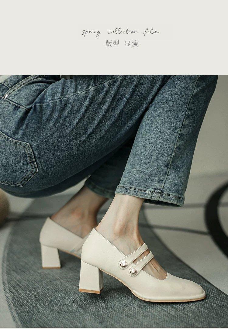 Giày Cao Gót Mũi Vuông Thời Trang Thanh Lịch Cho Nữ