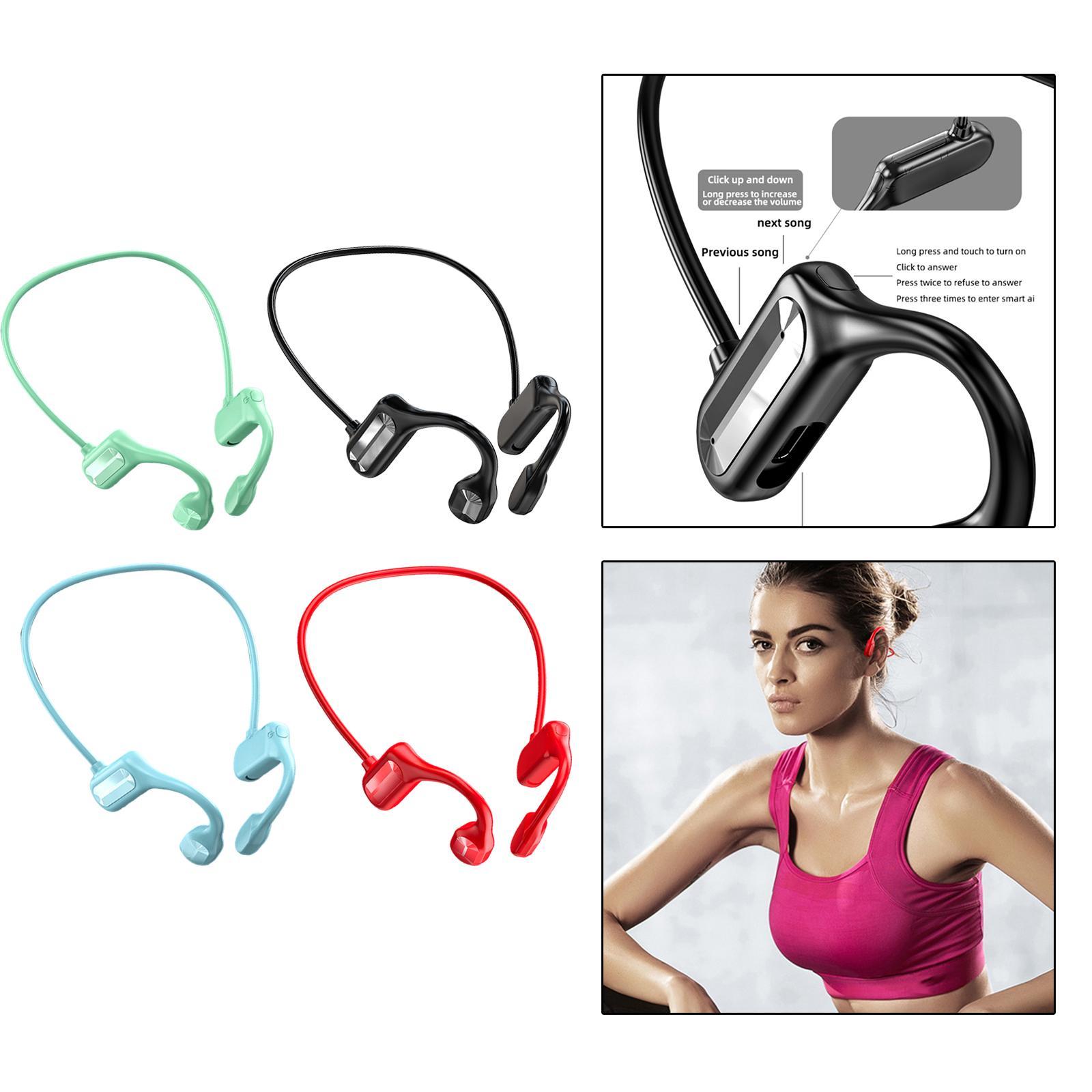 Set of 2 Open-Ear Bone Conduction Headphones Wireless Earphones for Workouts