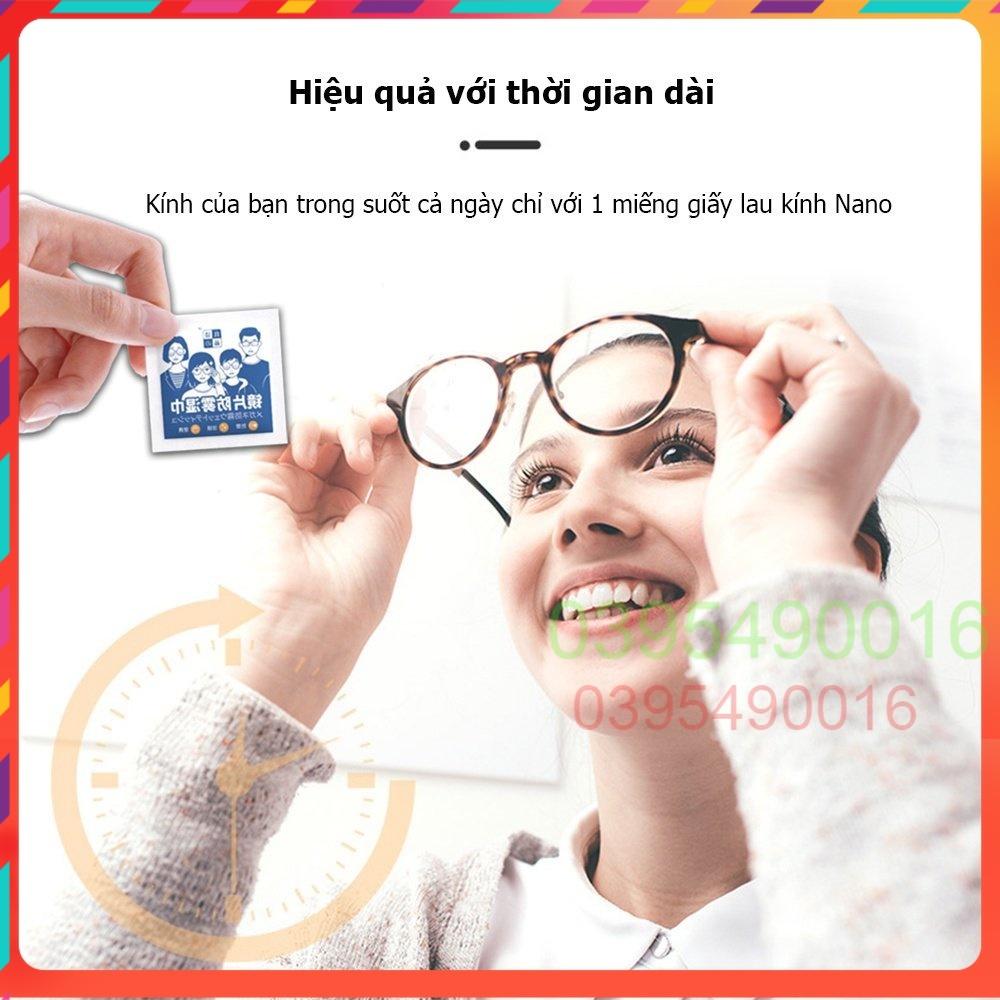 Khăn lau mắt kính nano chống hơi nước chuyên dụng Hộp 100pcs lau mũ bảo hiểm, màn hình điện thoại, laptop chống bám bụi