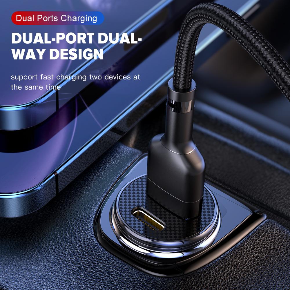 Elough xe điện thoại di động sạc pd qc sạc nhanh usb c sạc xe QC 3.0 40W 5A Loại PD sạc nhanh
