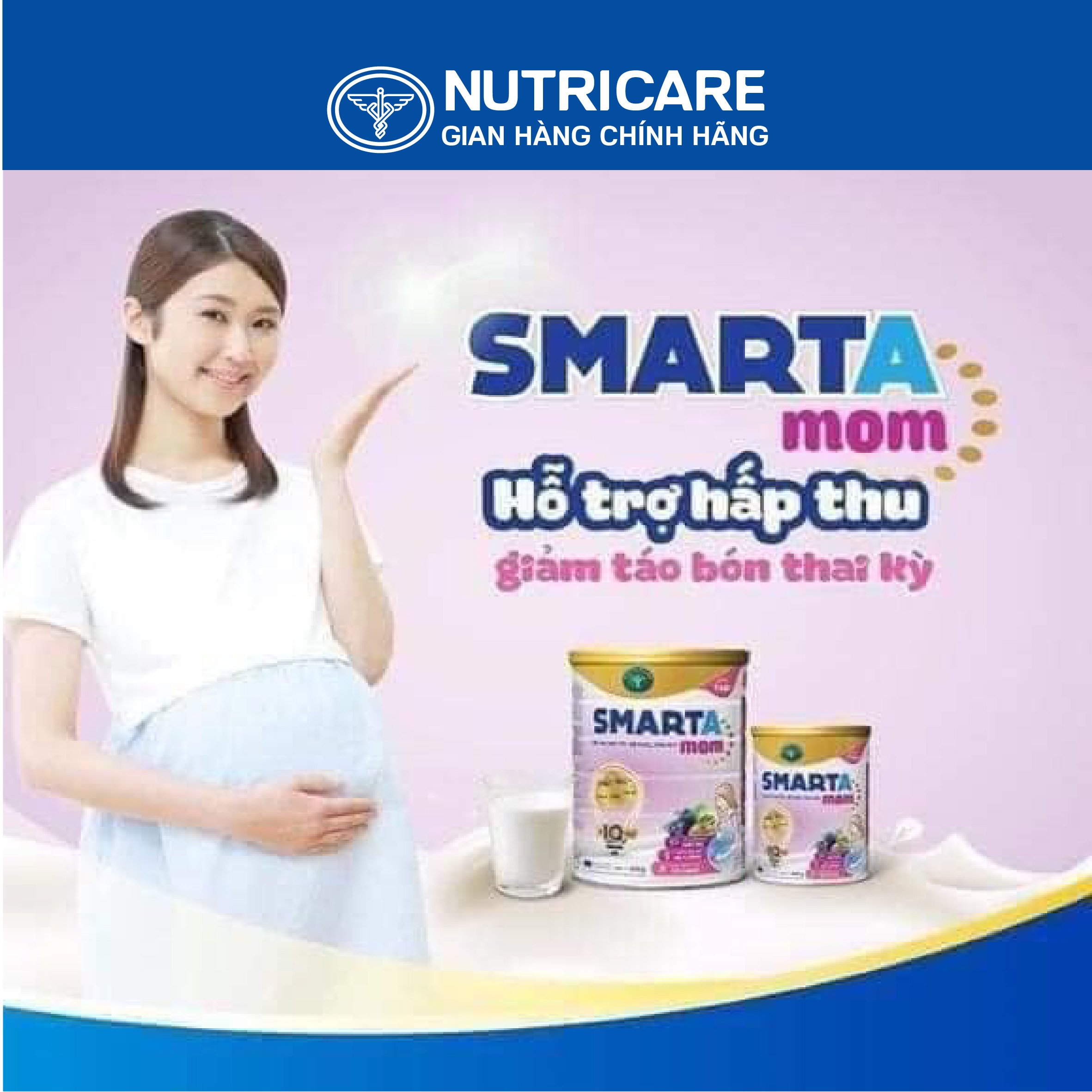 Sữa bột Nutricare Smarta Mom hương việt quất cho phụ nữ mang thai cho con bú 900g