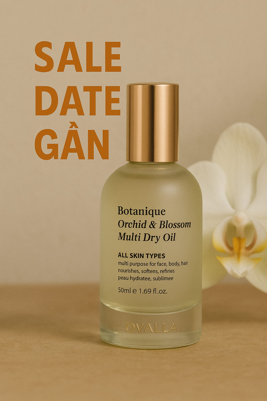 [SALE 70% DATE GẦN] Dầu Dưỡng Khô Đa Năng Thuần Chay OVALLA Botanique Orchid &amp; Blossom Multi Dry Oil 50ml [DATE GẦN] Giúp Giảm Nhăn, Làm Sáng Da Và Chống Lão Hóa, Sử Dụng Cho Da Tóc Móng 50ml Làm Đẹp Da Dưỡng Ẩm Da