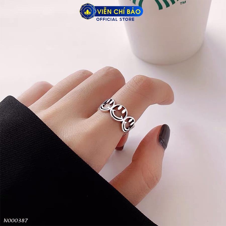 Nhẫn bạc nữ mặt cười chất liệu bạc S925 trẻ trung cá tính Viễn Chí Bảo N000387