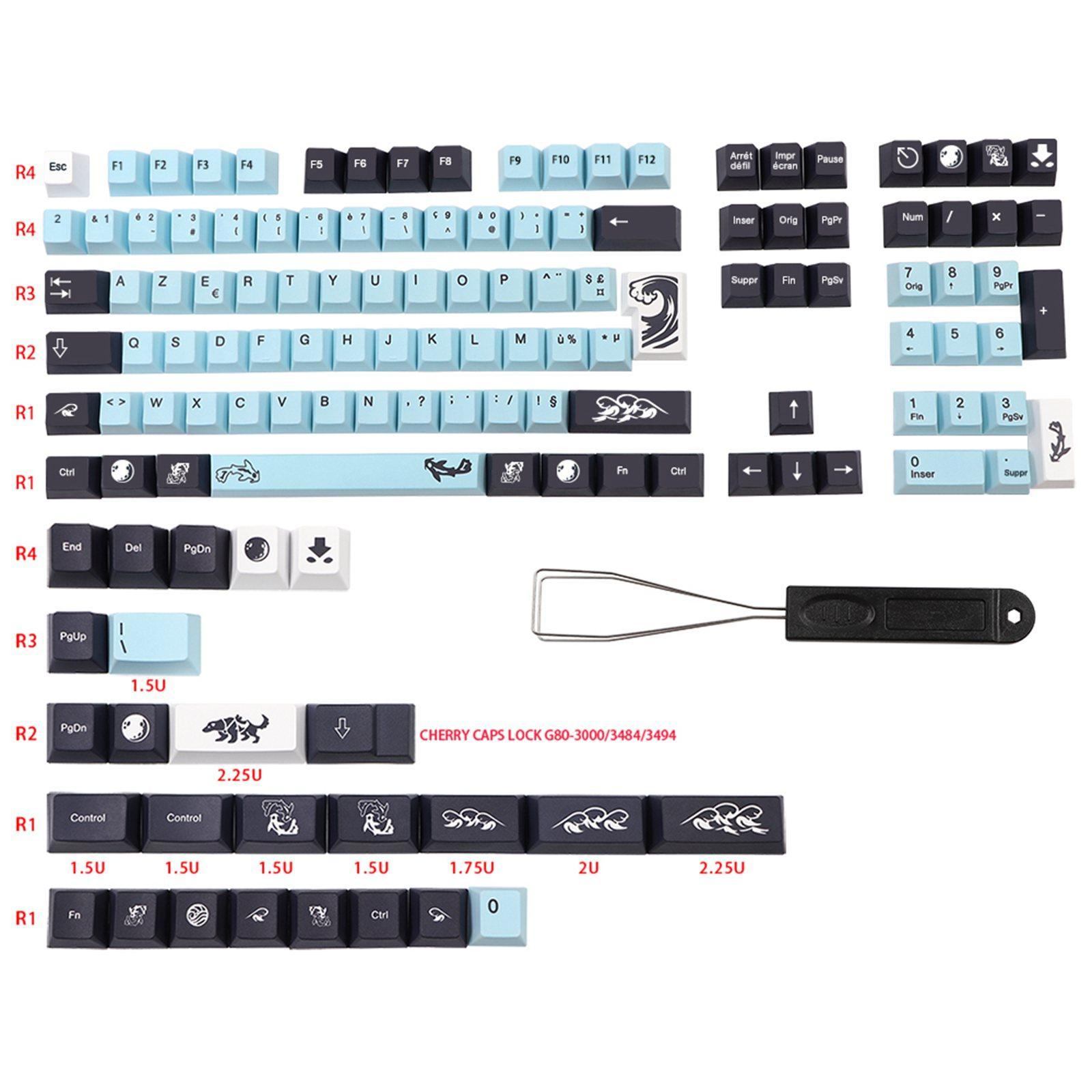 Theme French Keycap for Height Most Mechanical Keyboards