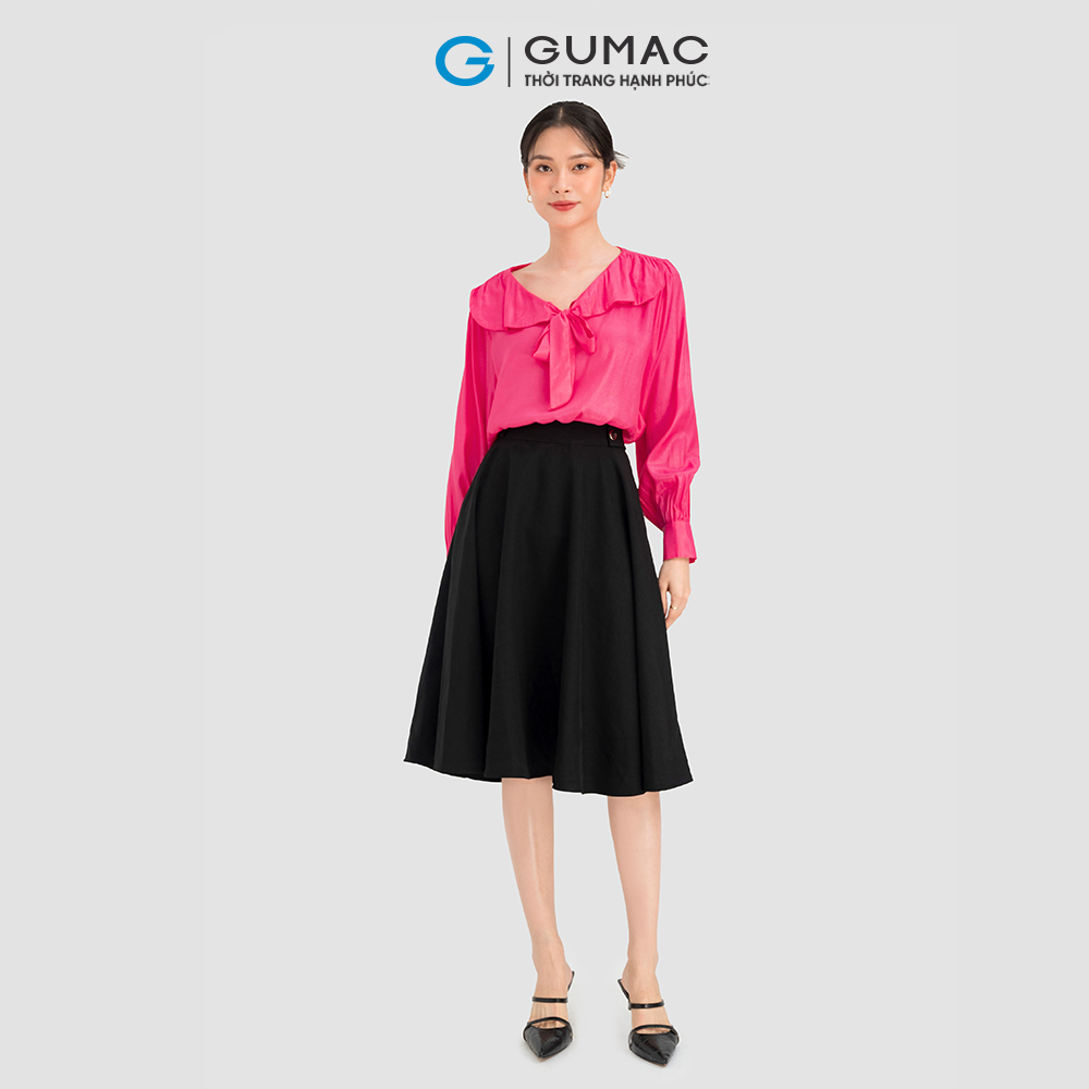 Chân váy nữ GUMAC LV0828 - LV1015 phối nút