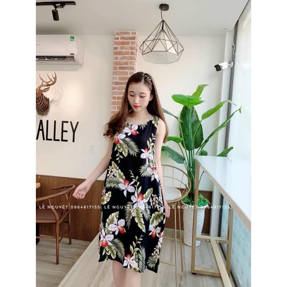 Váy bầu chất lanh mềm mại, siêu dễ thương mặc nhà và mặc ngủ thoải mái dễ chịu