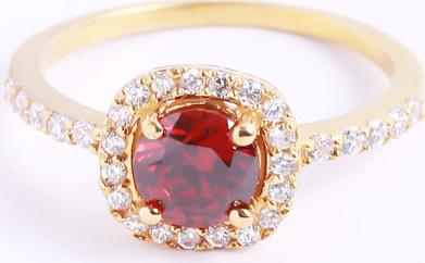 Nhẫn bạc đẹp cho nữ đính đá Cz đỏ cao cấp tphcm Gix Jewel N14