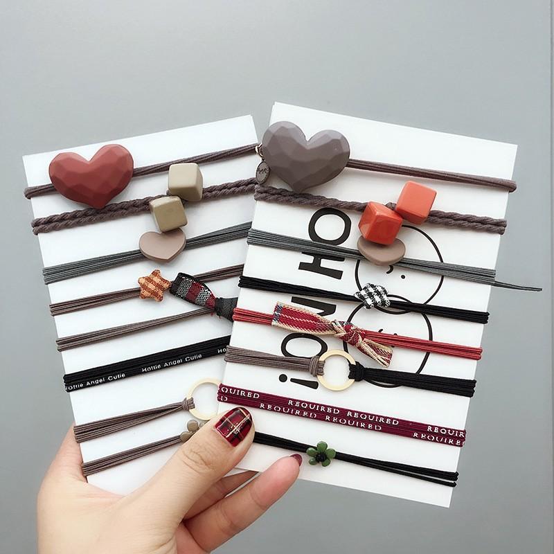 Set 8 dây cột tóc xinh xắn phong cách Vintage nữ tính cực dễ thương