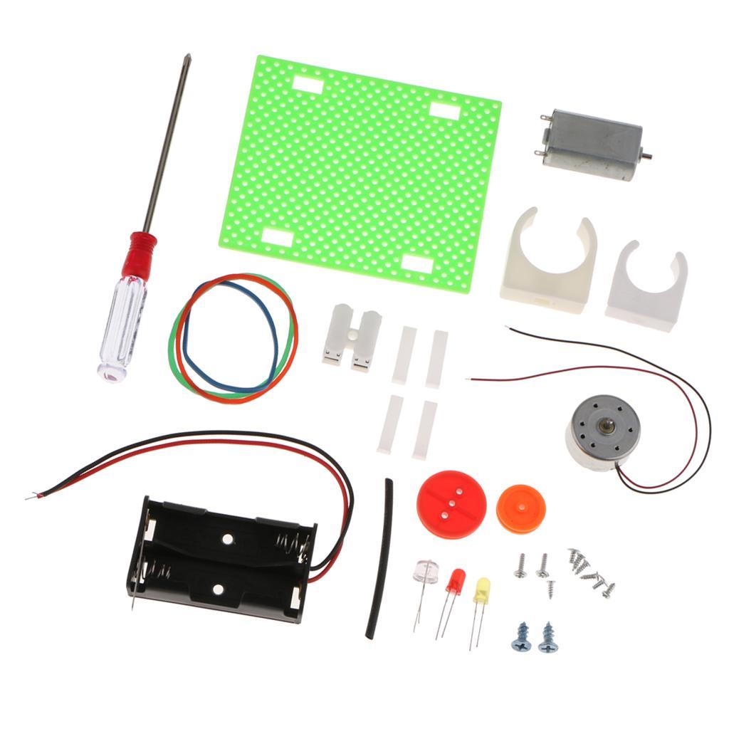 Battery Powered Robot Car Assembly Electronic DIY Kit Toy With 180RMP Motor