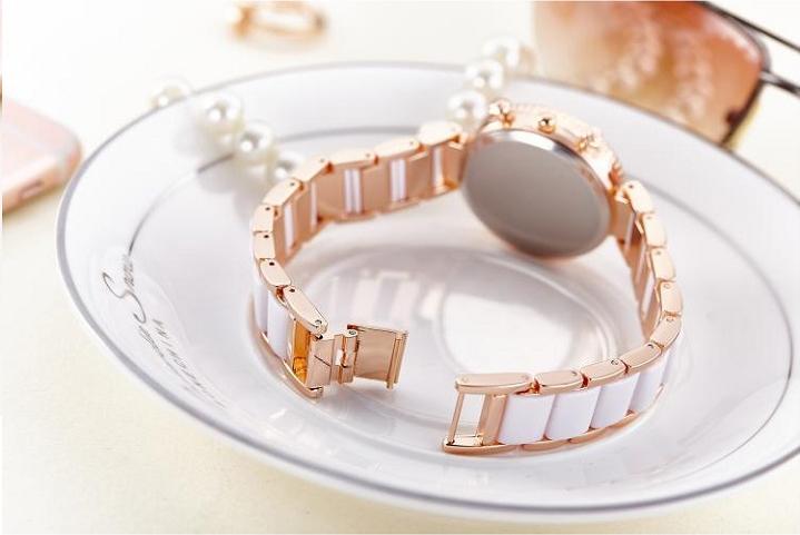 Đồng hồ thời trang nữ dây nhựa giả ceramic JW003 (đường kính mặt : 32mm)