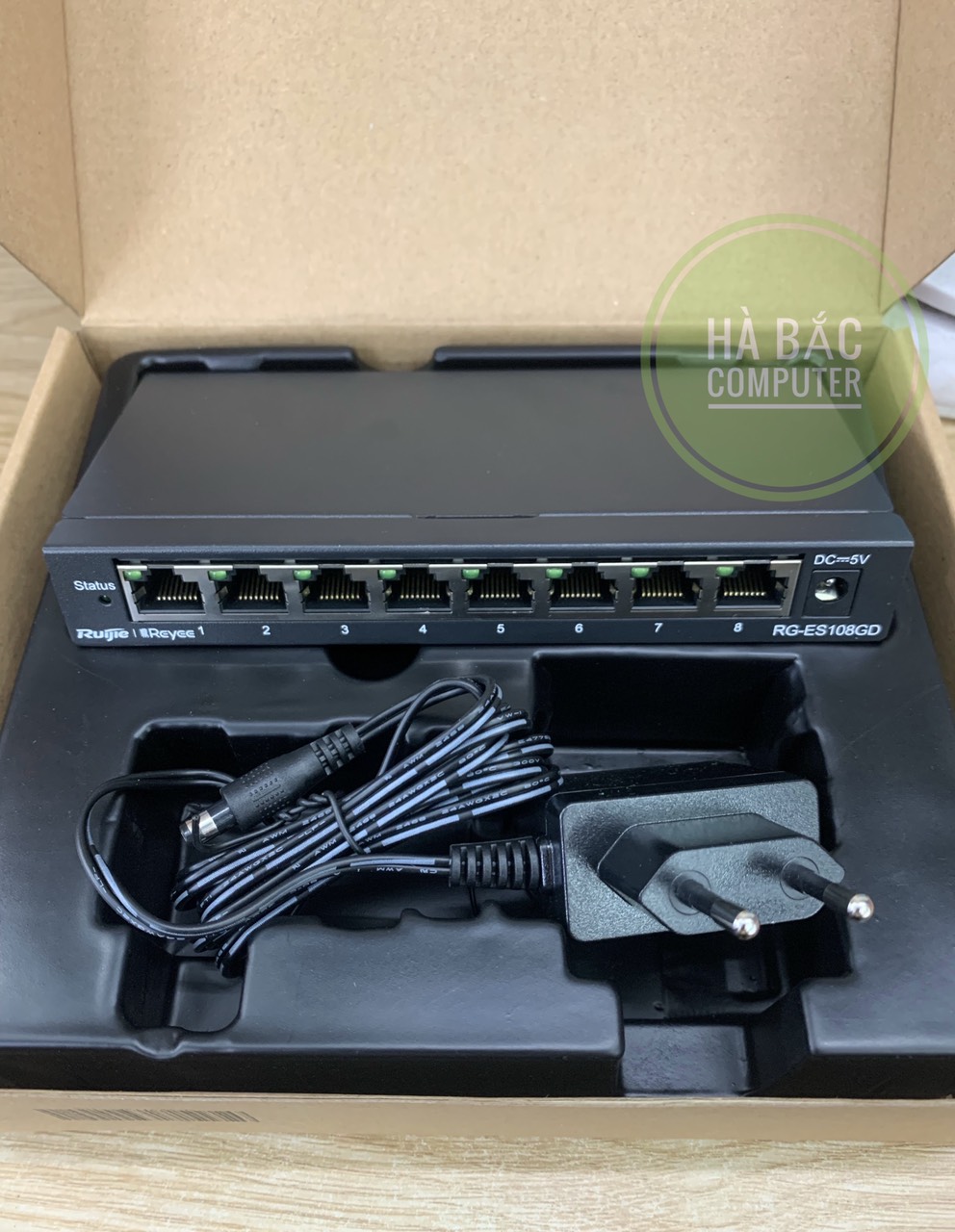 Bộ Chia Mạng 8 Cổng Sắt 1000Mbps RUIJE RG-ES108GD - Switch 8 Port Gigabit - Hàng Chính Hãng