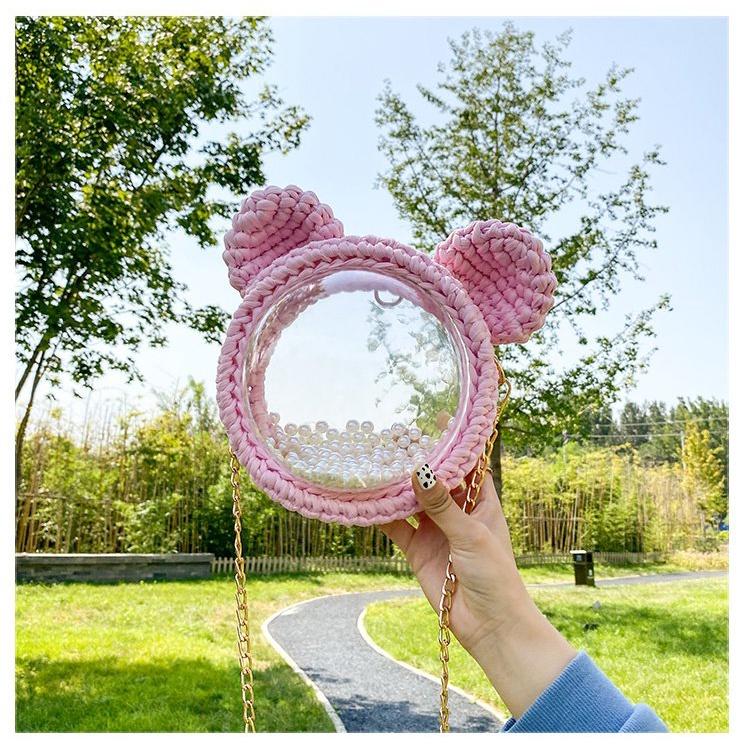 Túi Handmade Tự Đan Túi Gấu Nguyên Set Phụ Kiện Gồm Len Mịn,