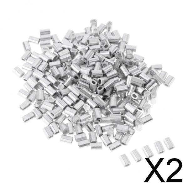 2x100Pcs Aluminium Fishing Crimps Double Barrel Crimp Sleeves 1.2mm
