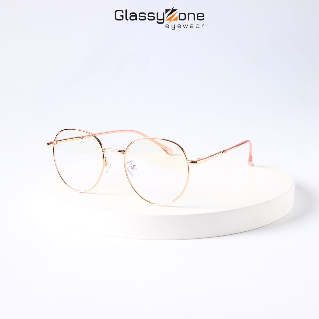 Gọng kính cận, Mắt kính giả cận kim loại Form tròn Unisex Nam Nữ Gaines - GlassyZone